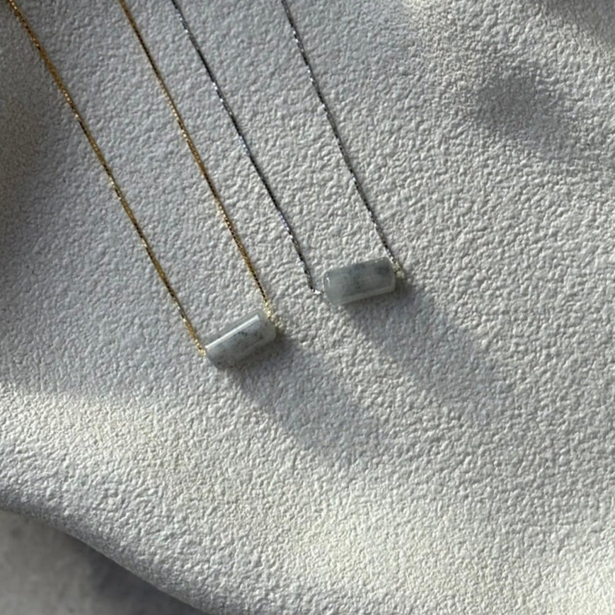 Ellery Barrel Necklace - Black Marble