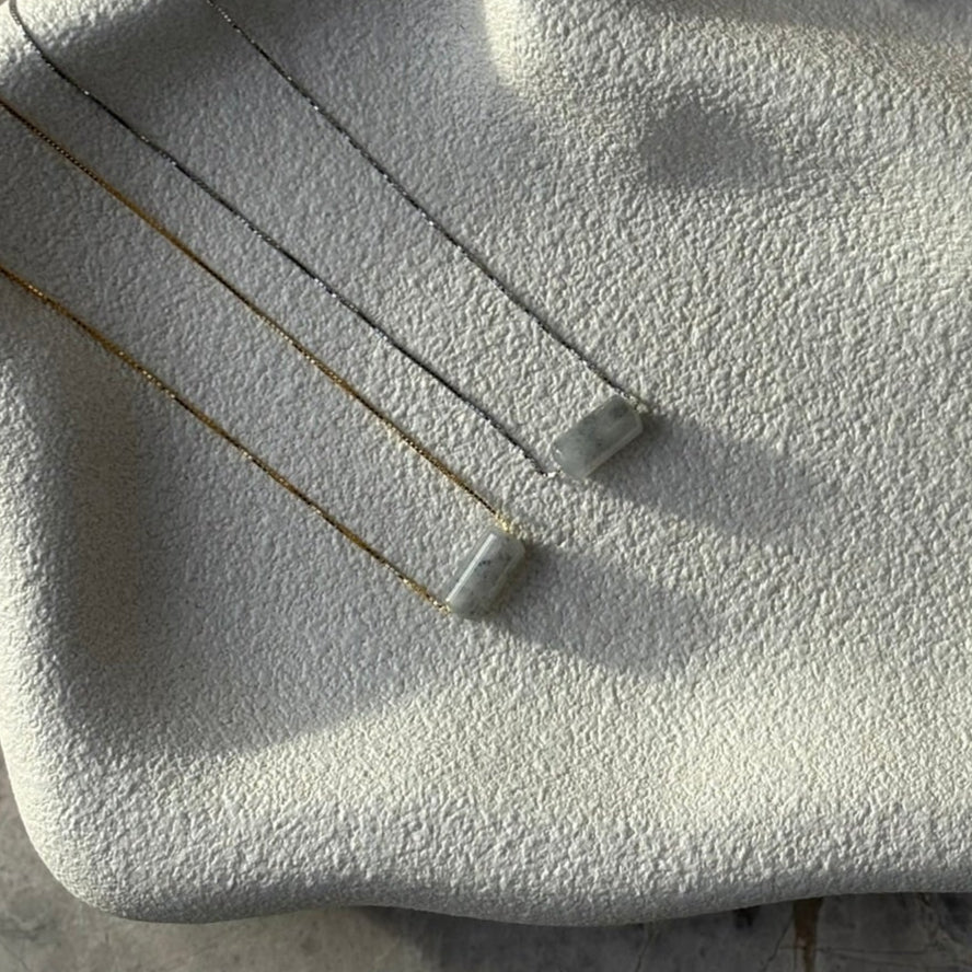 Ellery Barrel Necklace - Black Marble