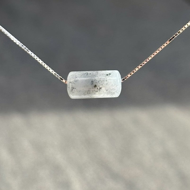 Ellery Barrel Necklace - Black Marble