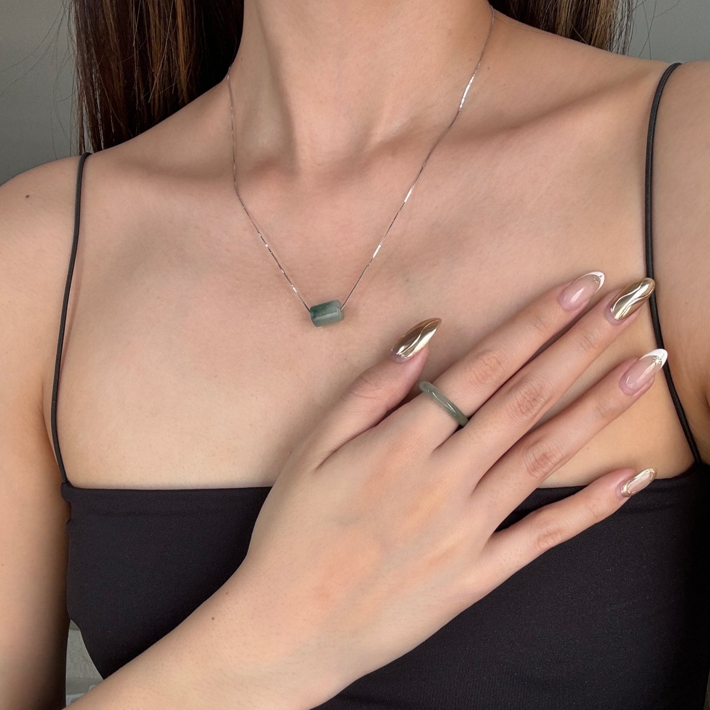 Ellery Barrel Necklace - Green