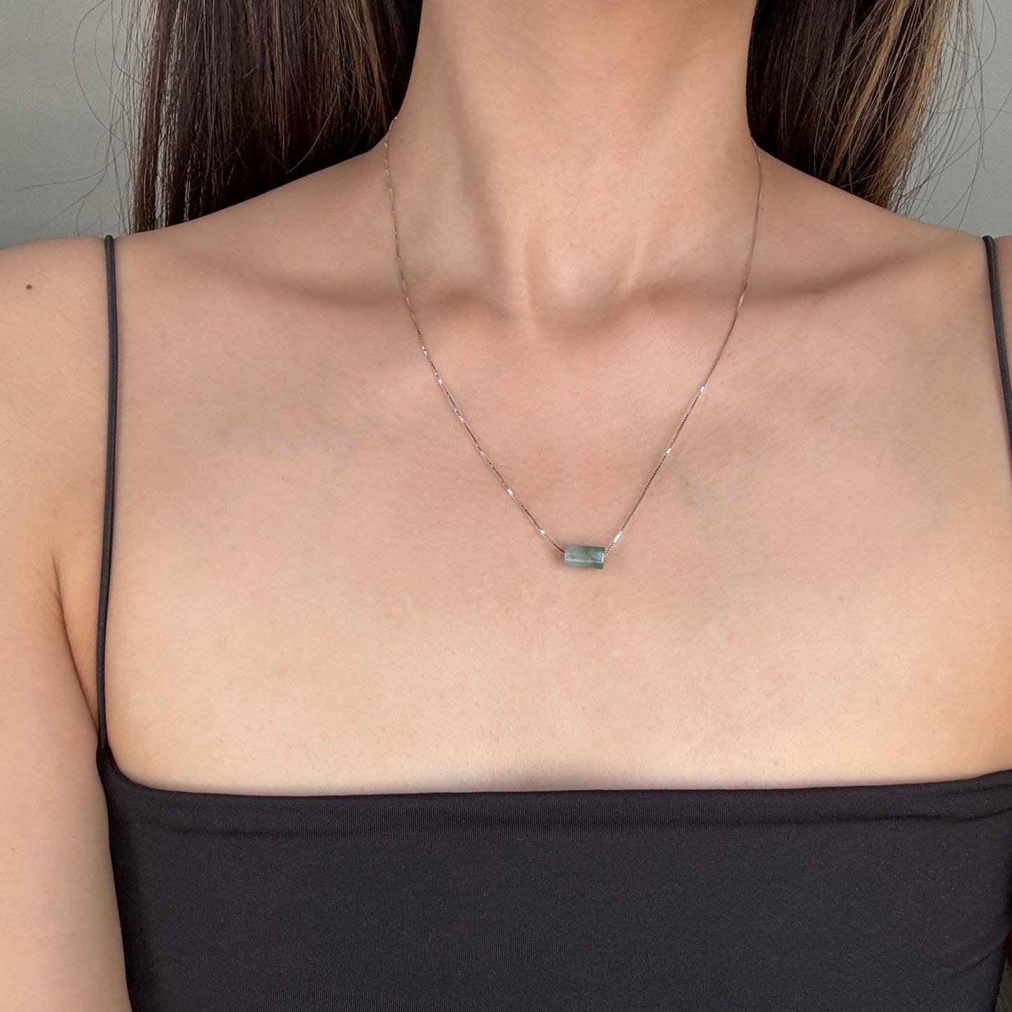 Ellery Barrel Necklace - Green