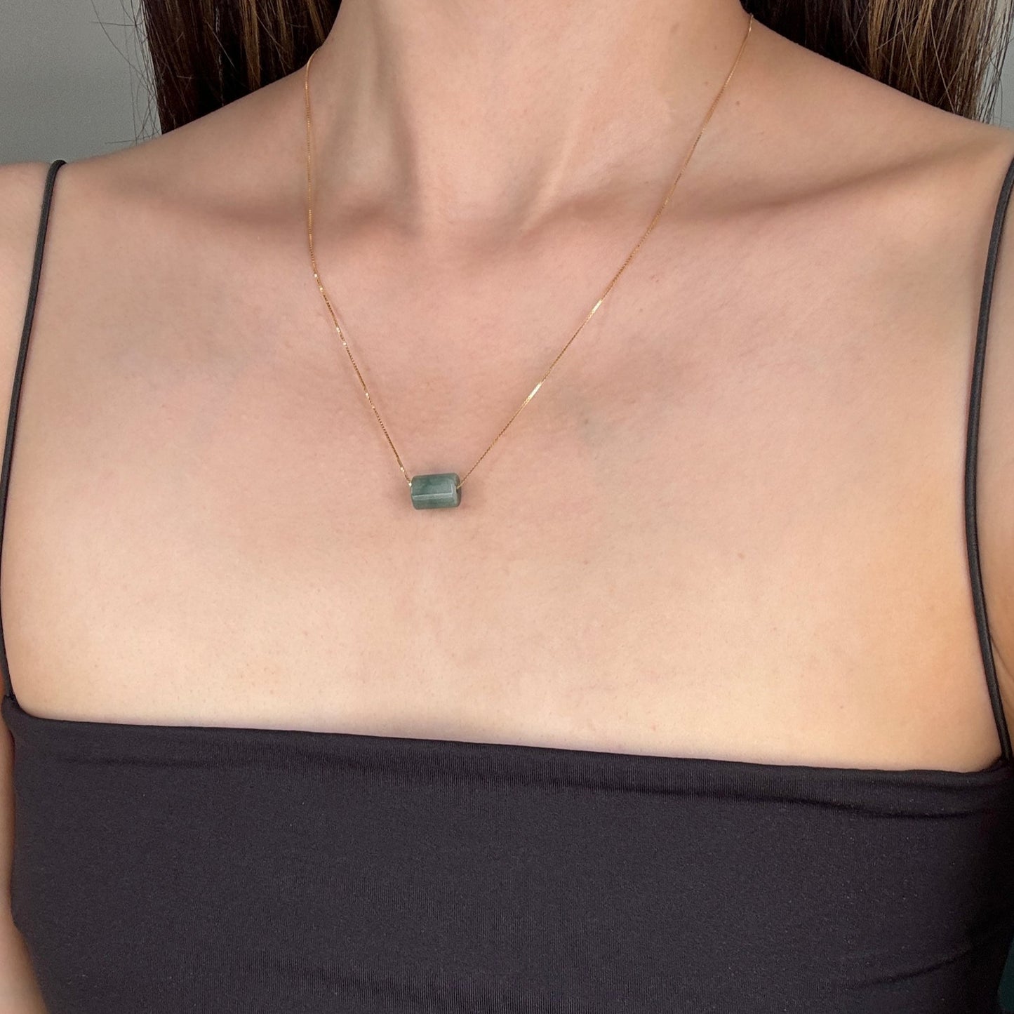 Ellery Barrel Necklace - Green