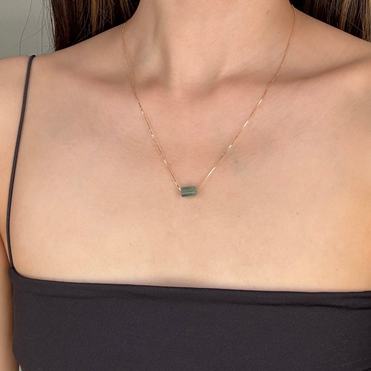 Ellery Barrel Necklace - Green