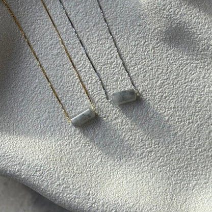 Ellery Barrel Necklace - Black Marble