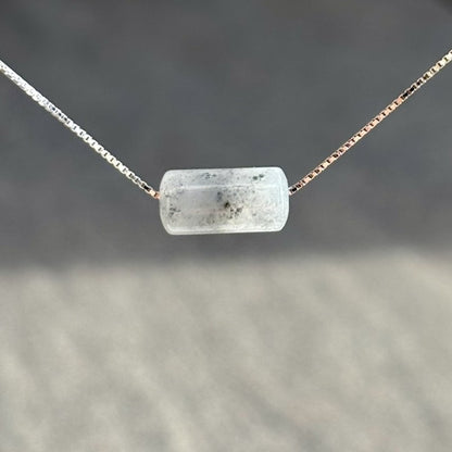 Ellery Barrel Necklace - Black Marble