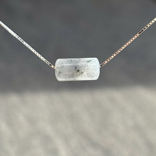 Ellery Barrel Necklace - Black Marble