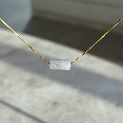 Ellery Barrel Necklace - Black Marble