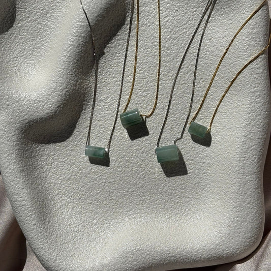 Ellery Barrel Necklace - Green